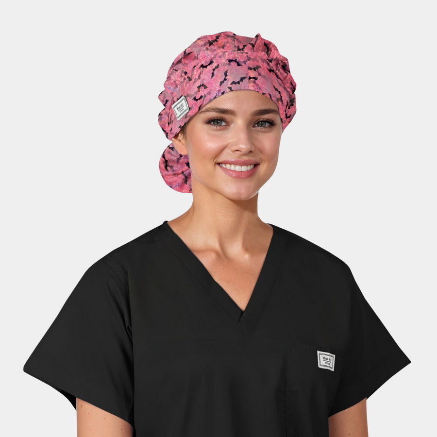 Pink After Midnight - Poppy Bouffant Scrub Cap