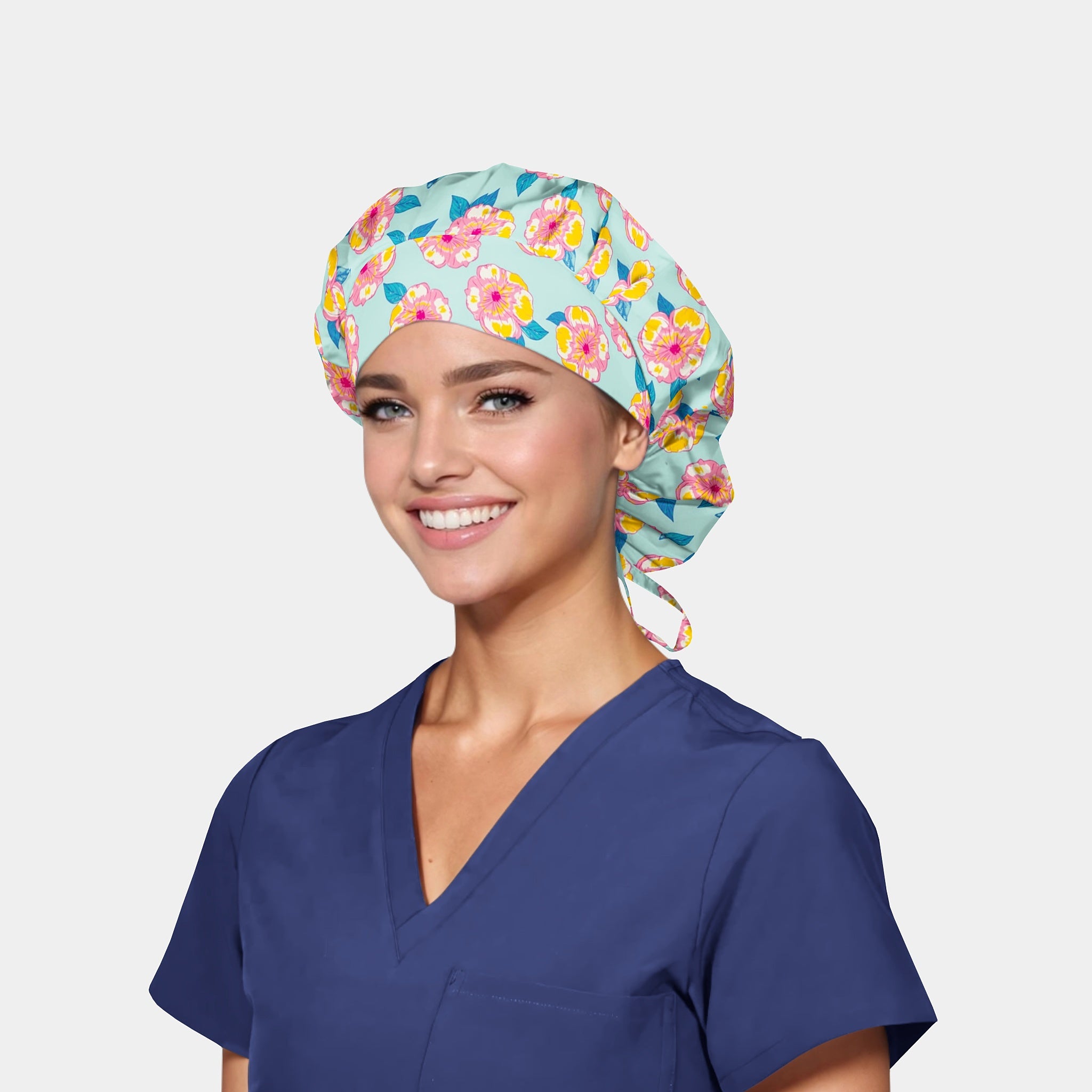 Pink Petunias - Poppy Surgical Caps – Blue Sky Scrubs