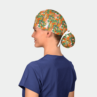 Purrennial Garden Ponytail Women's Scrub Cap