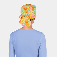 Peachy Blossom Garden Splendid Women's Surgical Scrub Hat