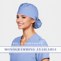 SOLID COLOR - Pony Scrub Caps