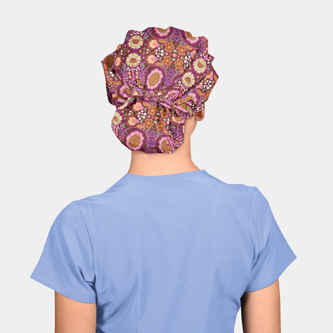 Pumpkin Spice Petals - Poppy Bouffant Surgical Scrub Caps