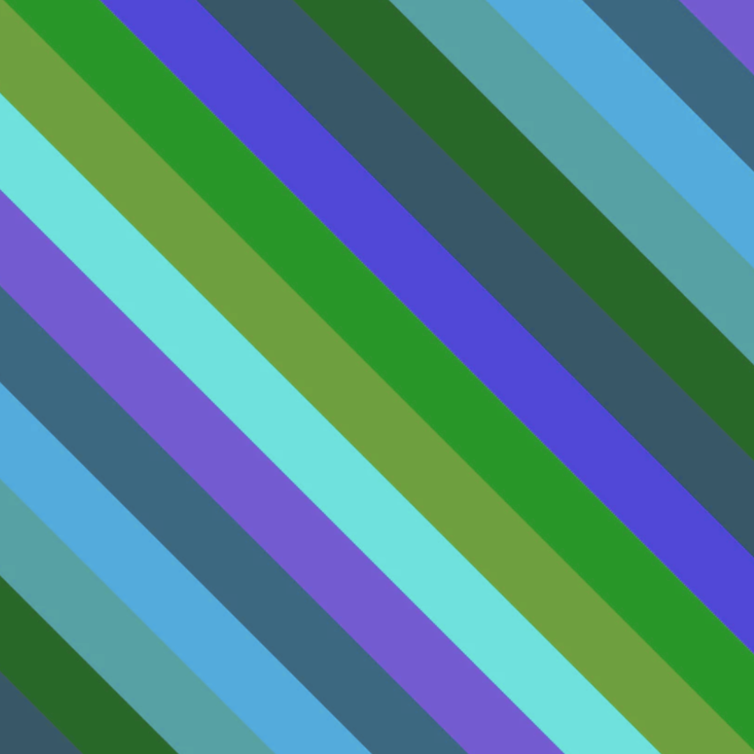 Colorful diagonal stripe pattern of blues and greens