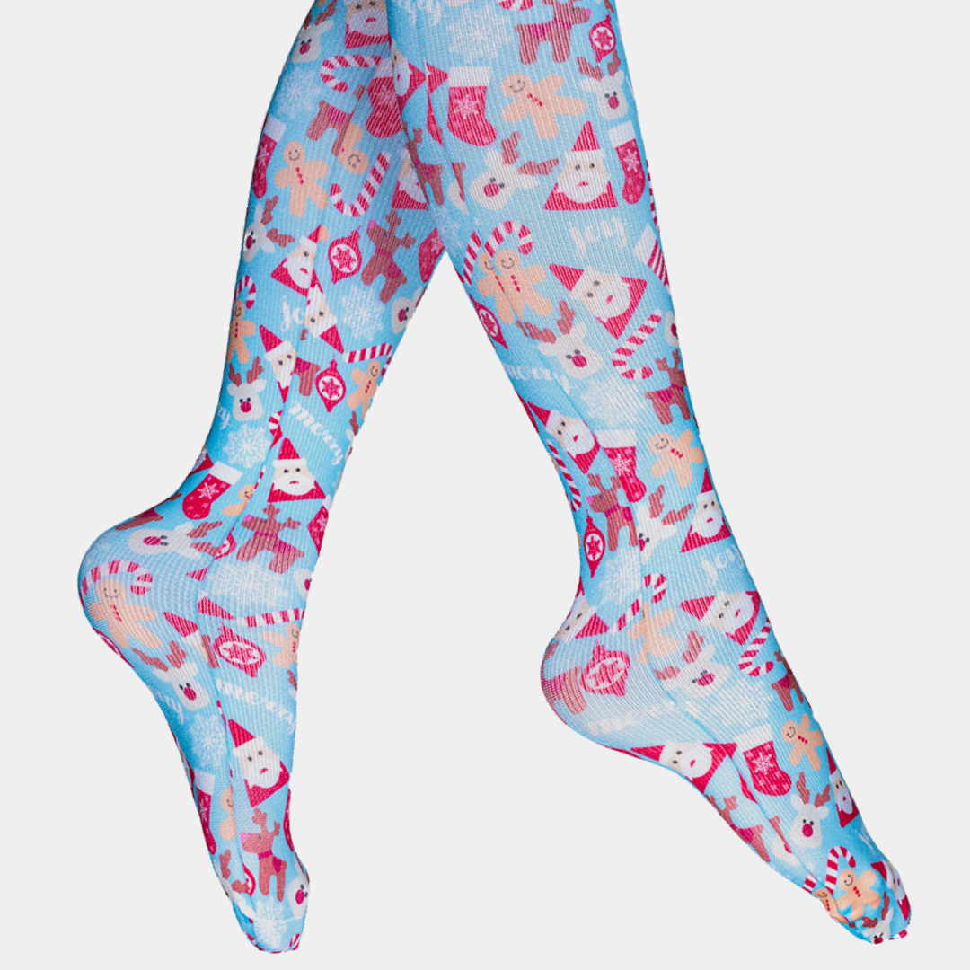 Blue Christmas - Compression Scrubs Socks