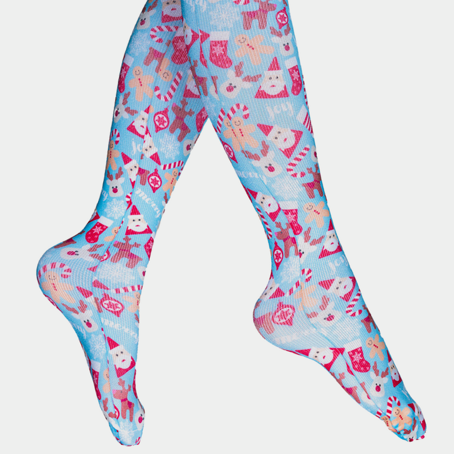 Blue Christmas - Compression Scrubs Socks