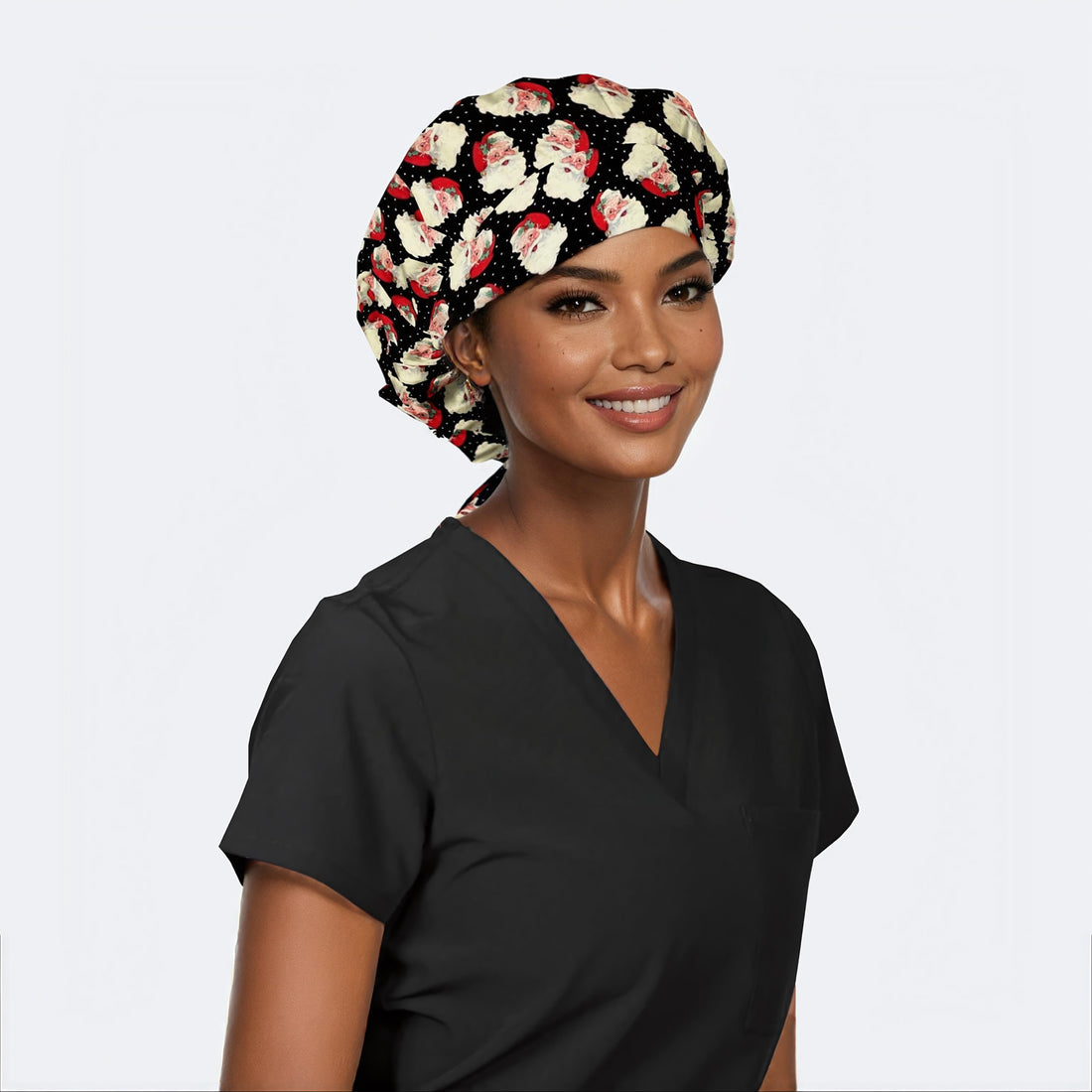 Saint Nicholas Soiree - Poppy Bouffant Medical Scrub Cap