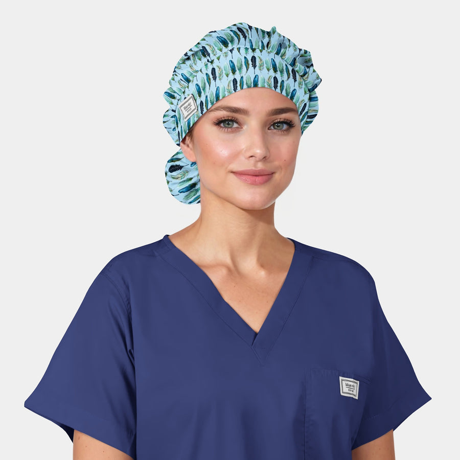 Sapphire Quill - Poppy Bouffant Surgical Scrub Caps