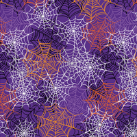 purple scrub hat fabric with spiderwebs on it