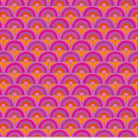 a scrub hat fabric pattern wiht pink and orange arches 