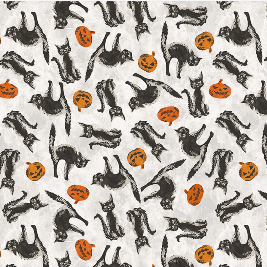 Cat-Tastic Fright - Poppy Bouffant Surgical Scrub Hats
