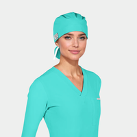 Carnegie Green - Solid Splendid Ponytail Scrub Hats