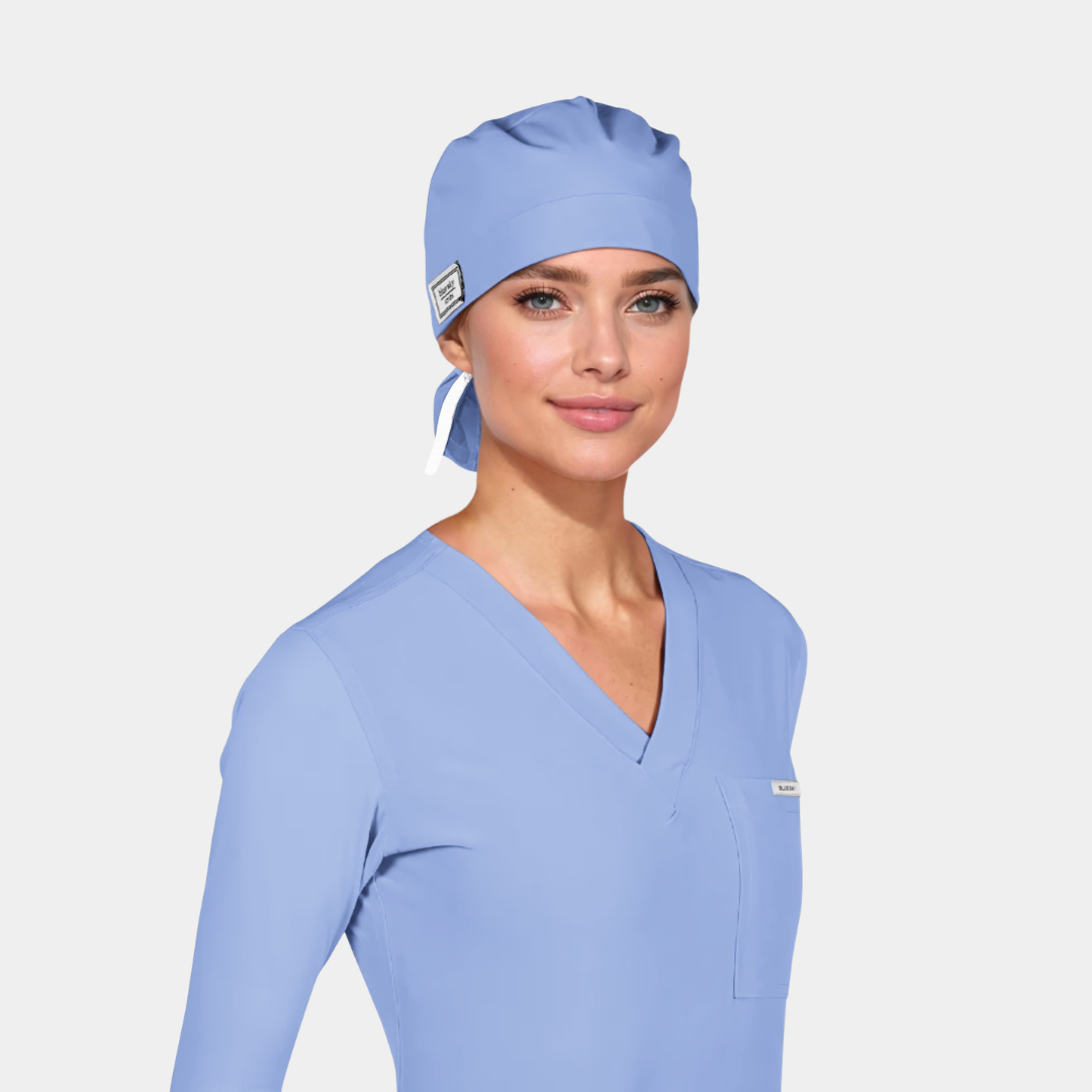 Ceil Blue - Solid Splendid Ponytail Scrub Hats