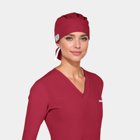 Crimson - Solid Splendid Ponytail Scrub Hats