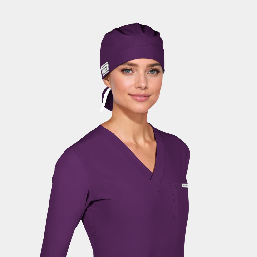 Eggplant - Solid Splendid Ponytail Scrub Hats