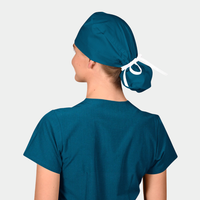 Caribbean - Solid Splendid Ponytail Scrub Hats