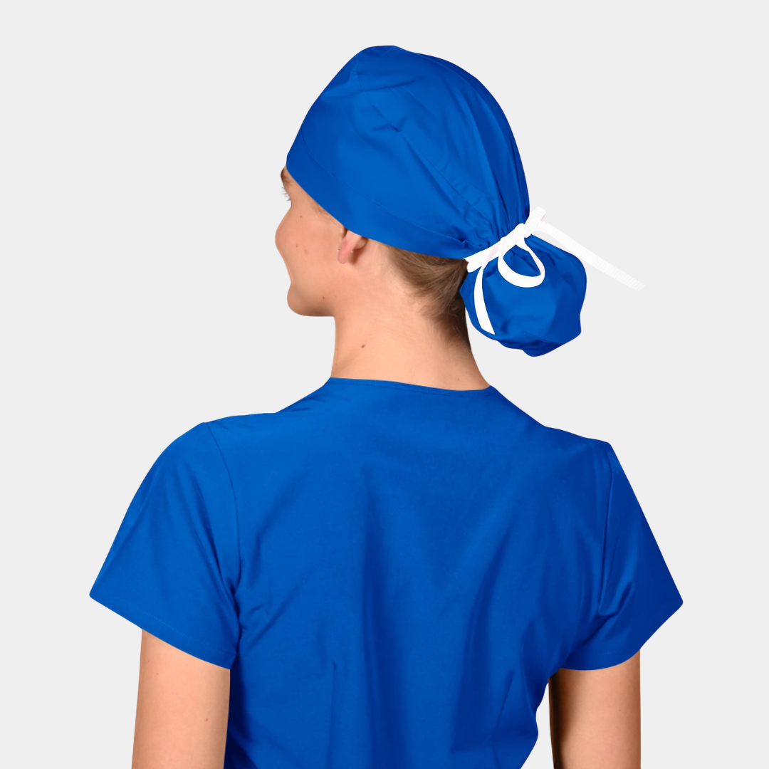 Royal Blue - Solid Splendid Ponytail Scrub Hats