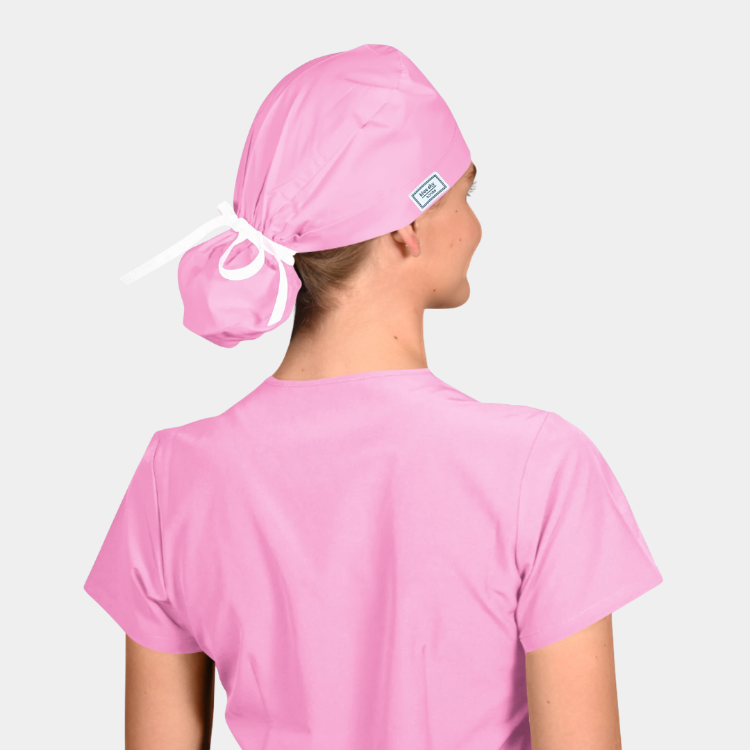 Pink Sorbet - Solid Splendid Ponytail Scrub Hats