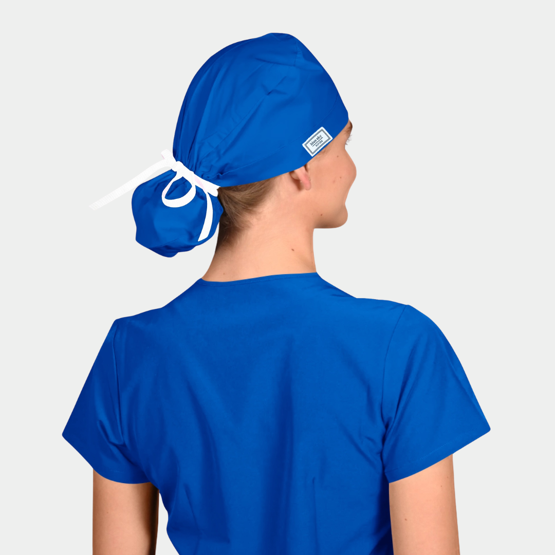 Royal Blue - Solid Splendid Ponytail Scrub Hats