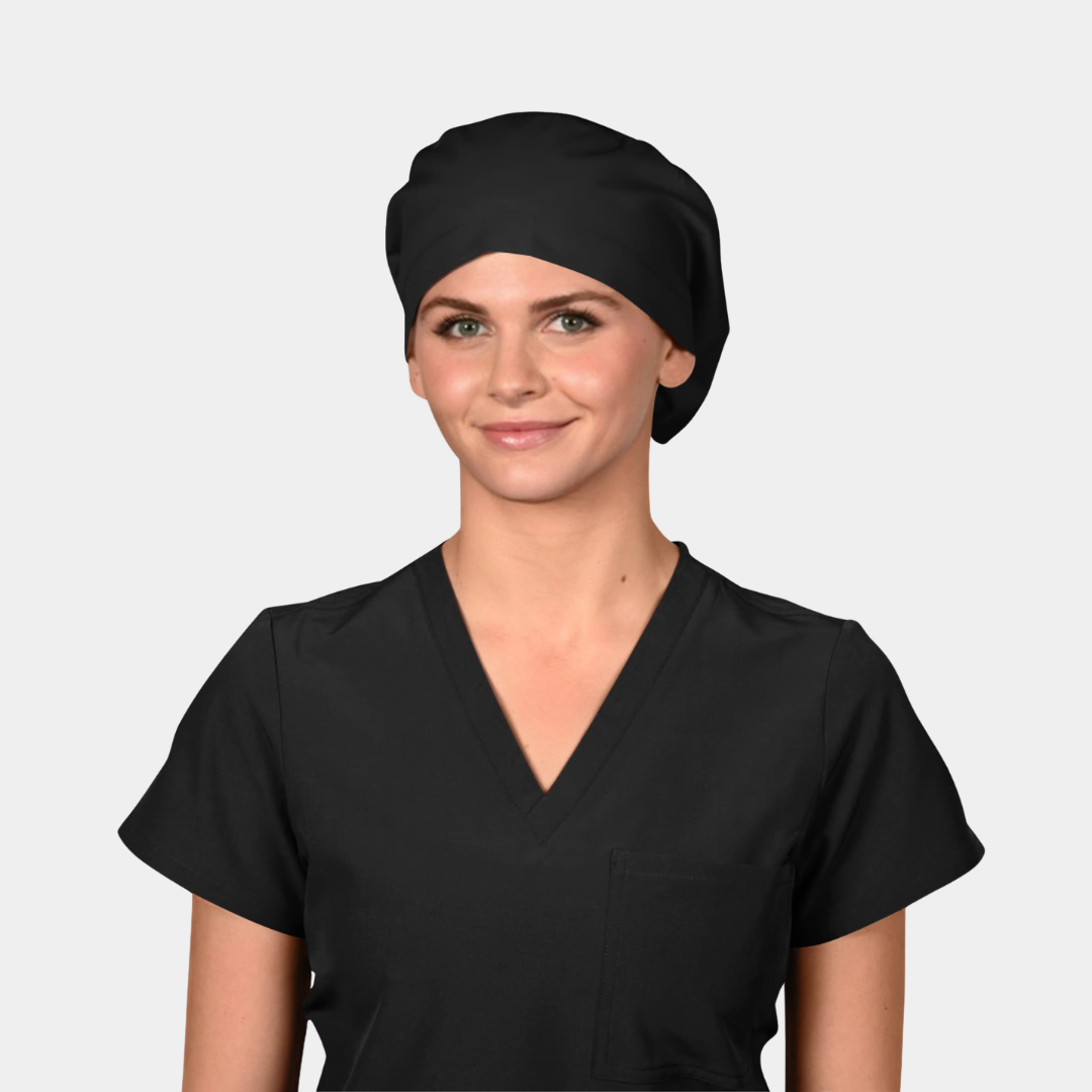 Black - Solid Stellar Scrub Hats