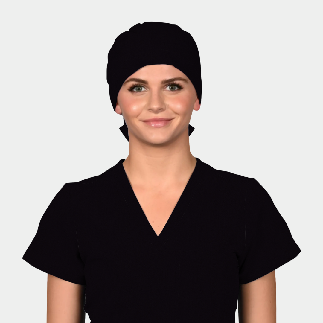 Black - Solid Pixie Scrub Hat