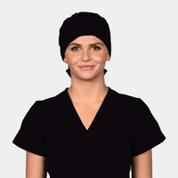 Black - Solid Pixie Scrub Hat