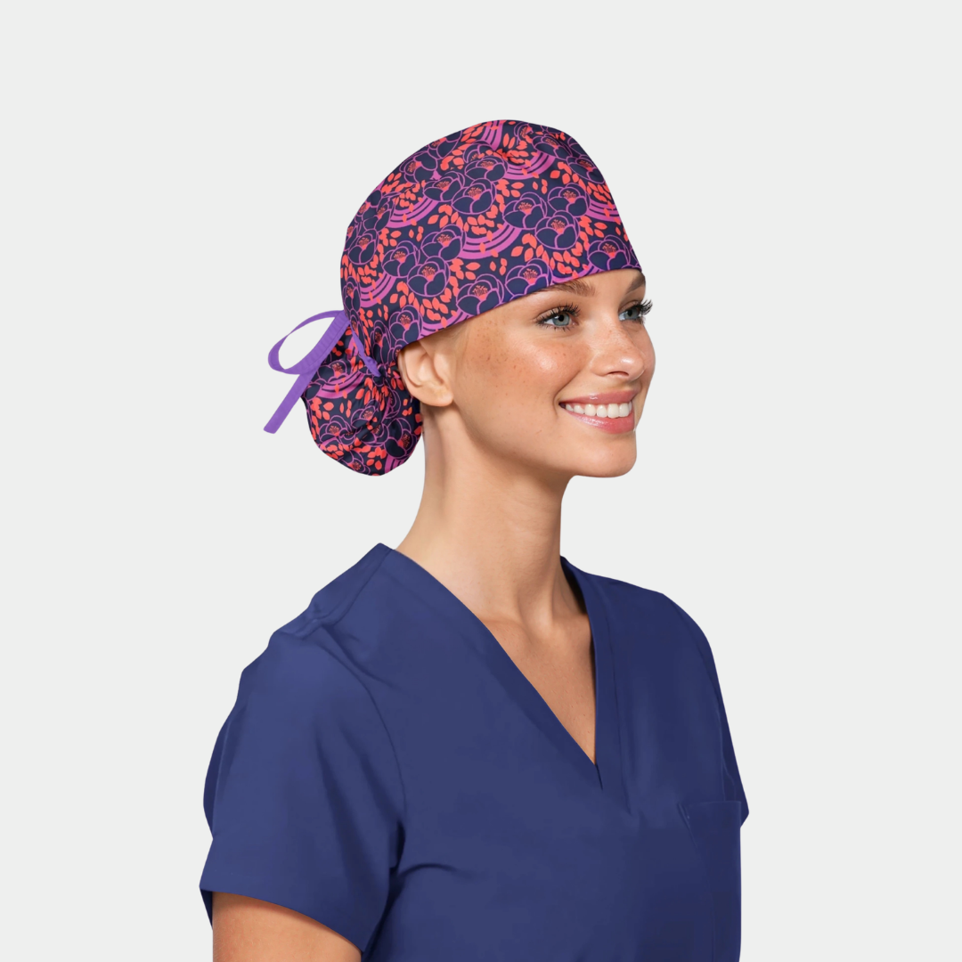 Magenta Mosaic- Pony Scrub Caps