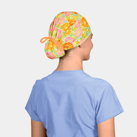 Peachy Blossom Garden Stellar Women's Surgical Scrub Hat