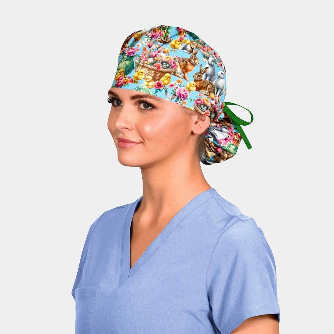 Hop Into Spring- Pony Scrub Hat