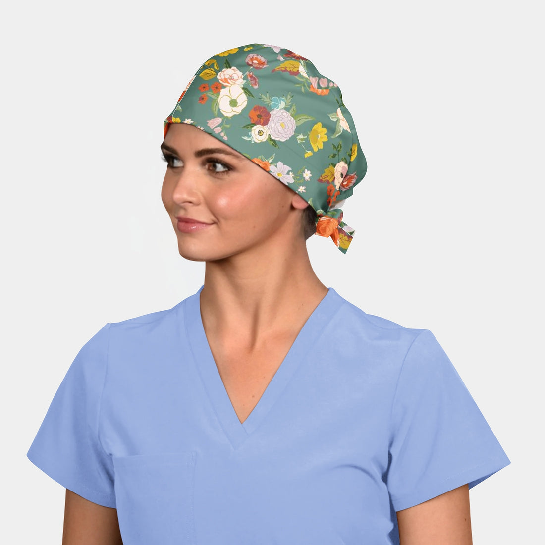 Floral Reverie Pixie Surgical Scrub Hat