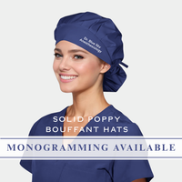 SOLID COLOR - Poppy Bouffant Scrub Caps