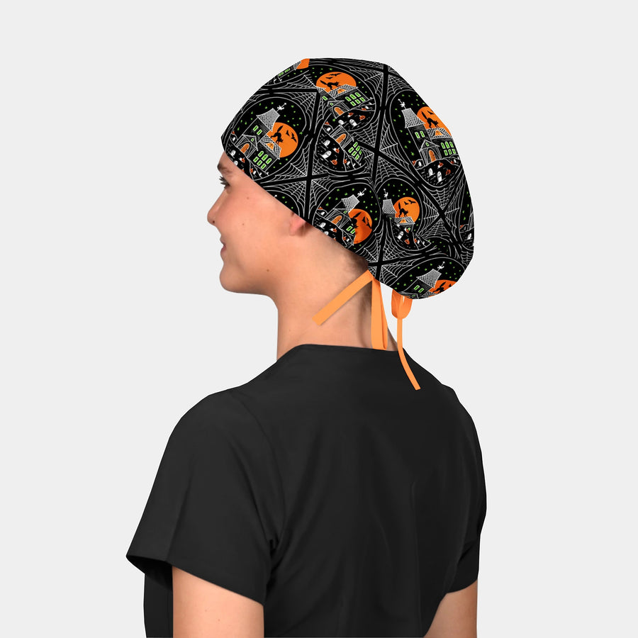 Spooky Spiderweb Manor - Stellar Surgical Hats