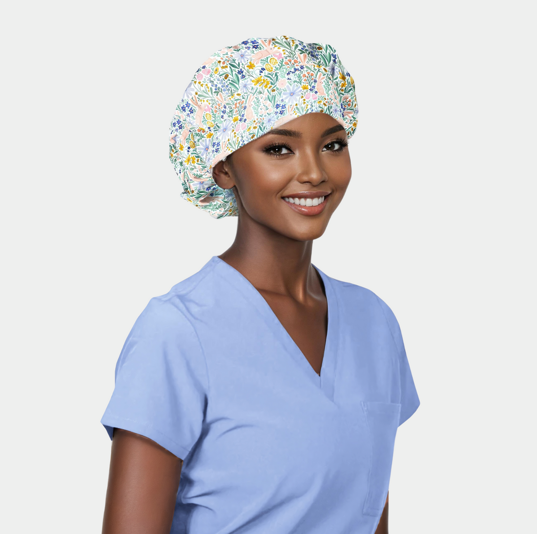 Springtime Social - Poppy Bouffant Surgical Scrub Hats