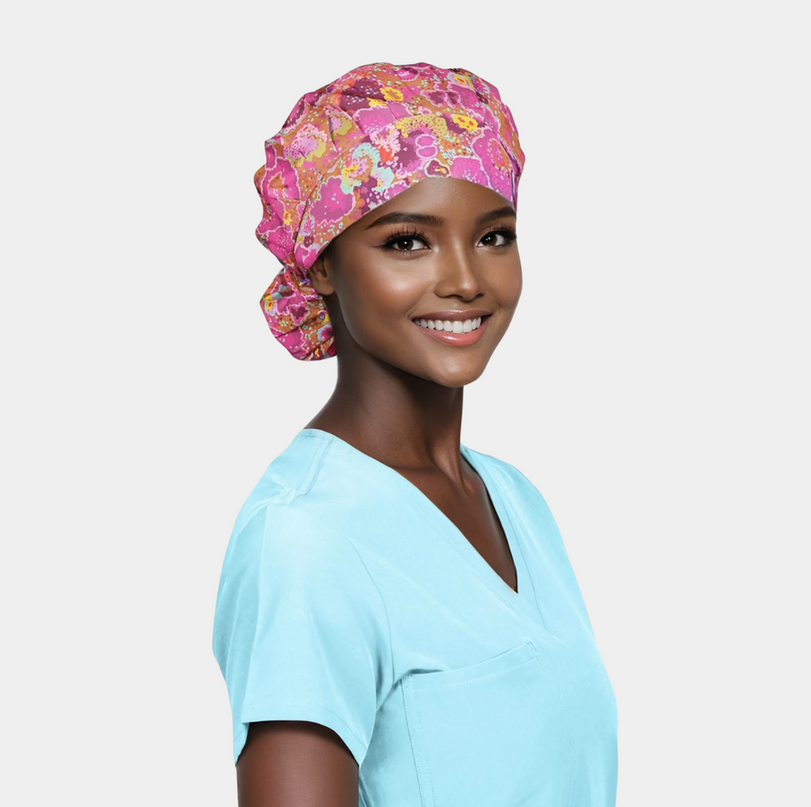 Sunset Mirage - Poppy Bouffant Surgical Scrub Hats