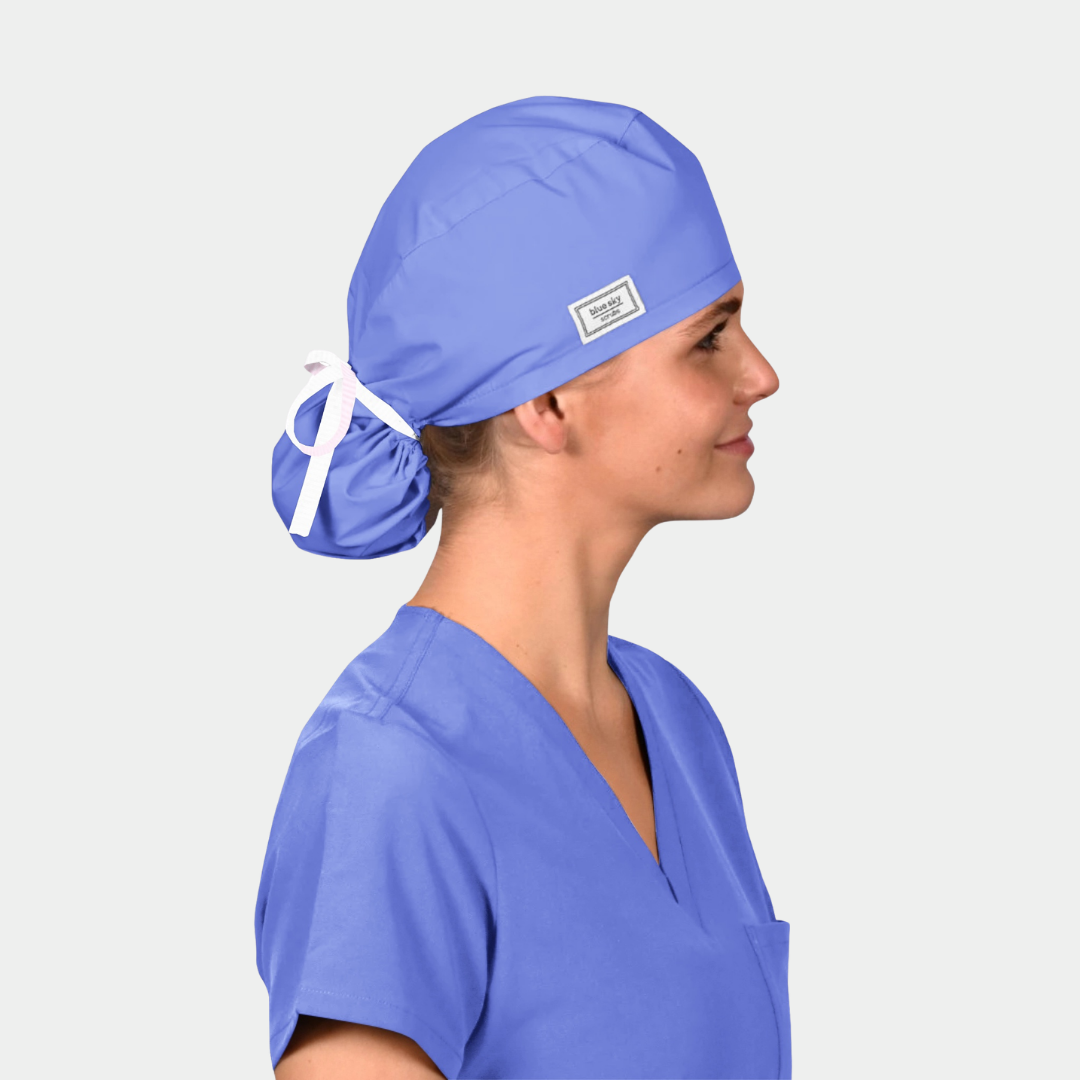 Calypso Blue - Solid Pony Scrub Hats