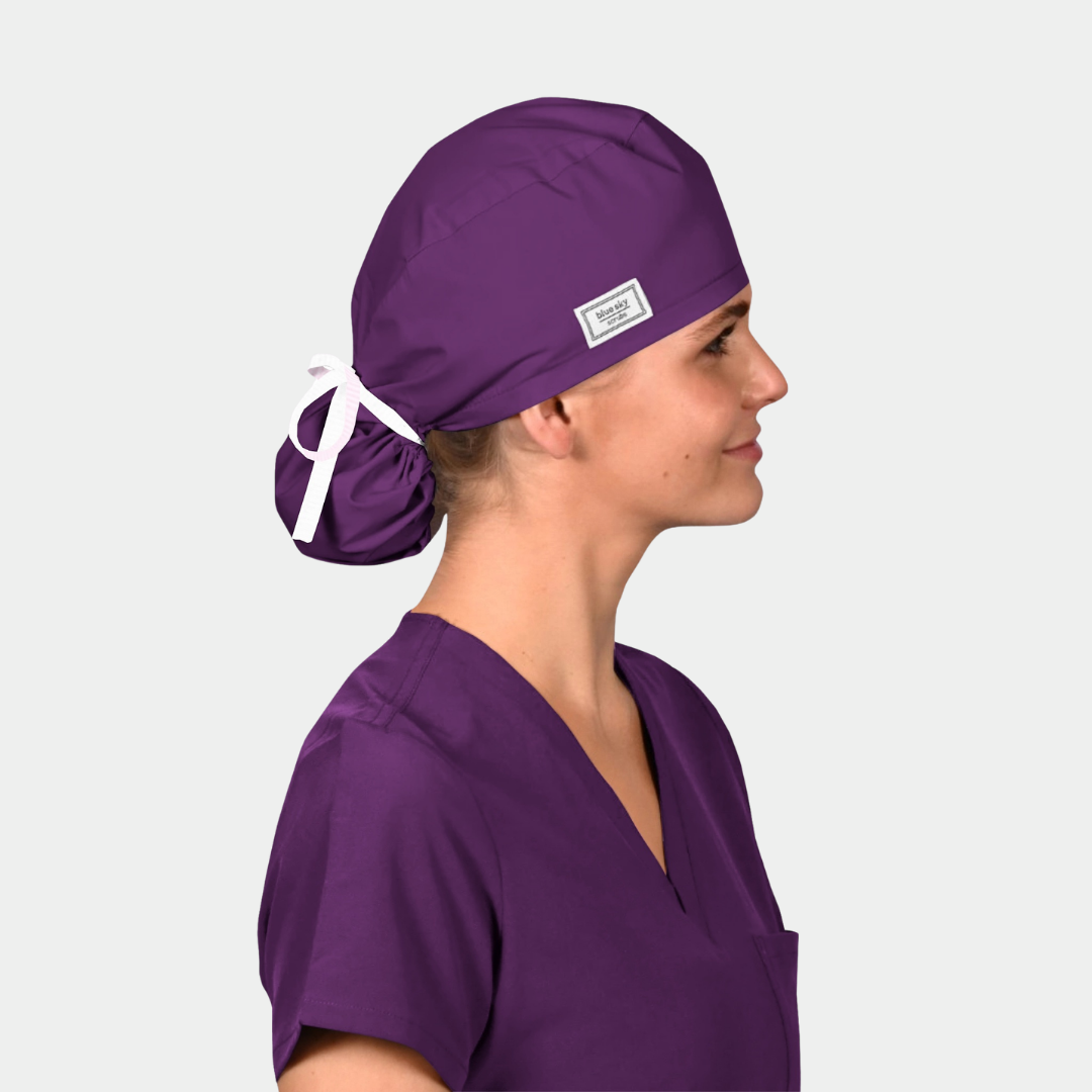Eggplant - Solid Pony Scrub Hats