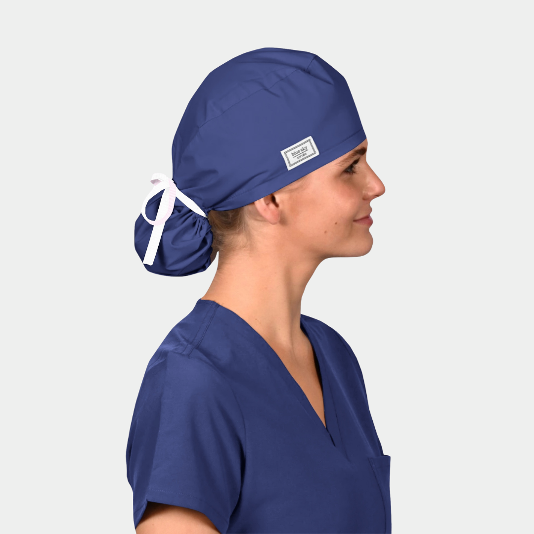 Navy Blue - Solid Pony Scrub Hats