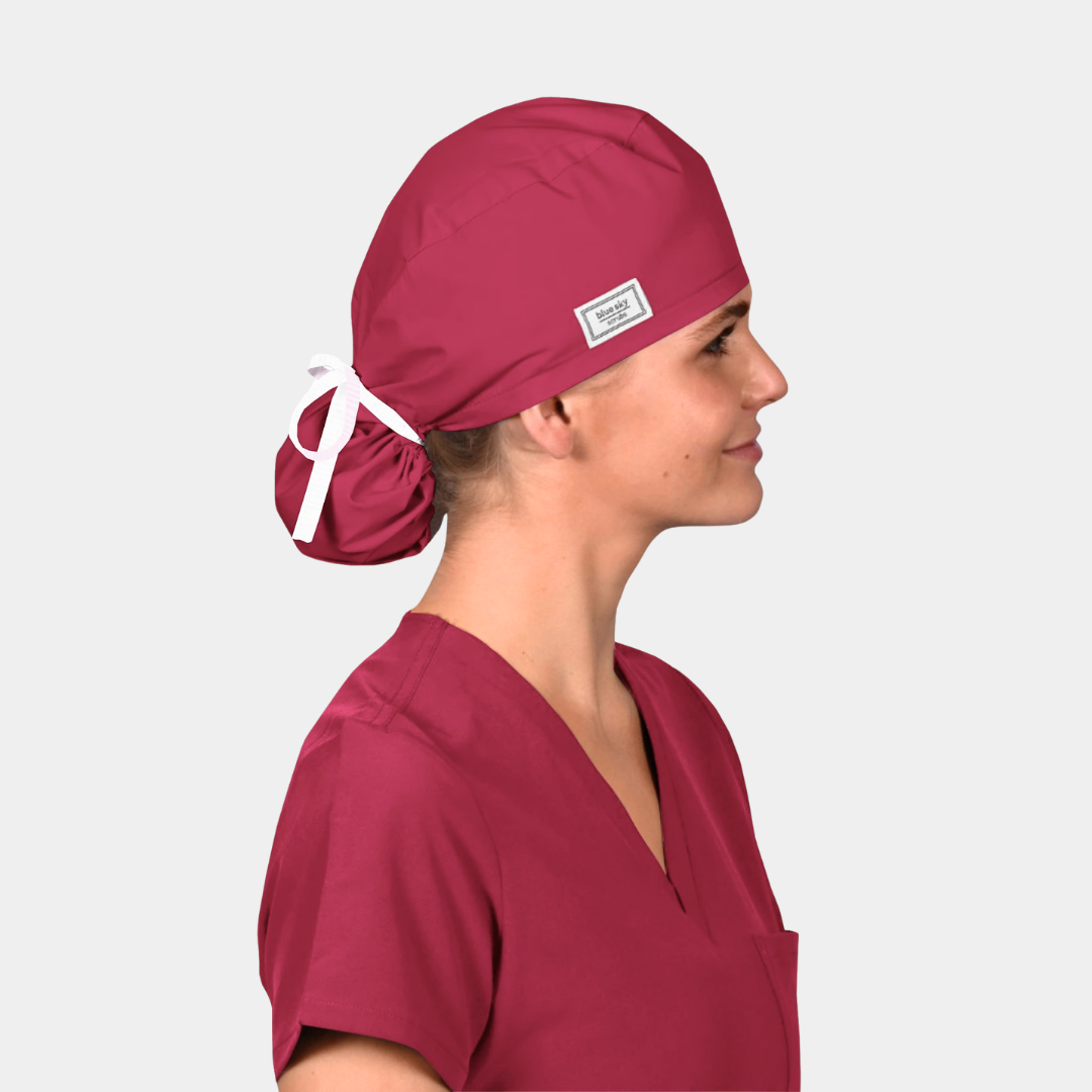 Crimson Wine - Solid Pony Scrub Hats