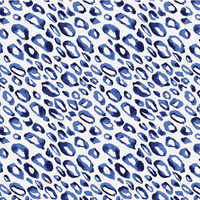 Blue leopard print pattern on a white background