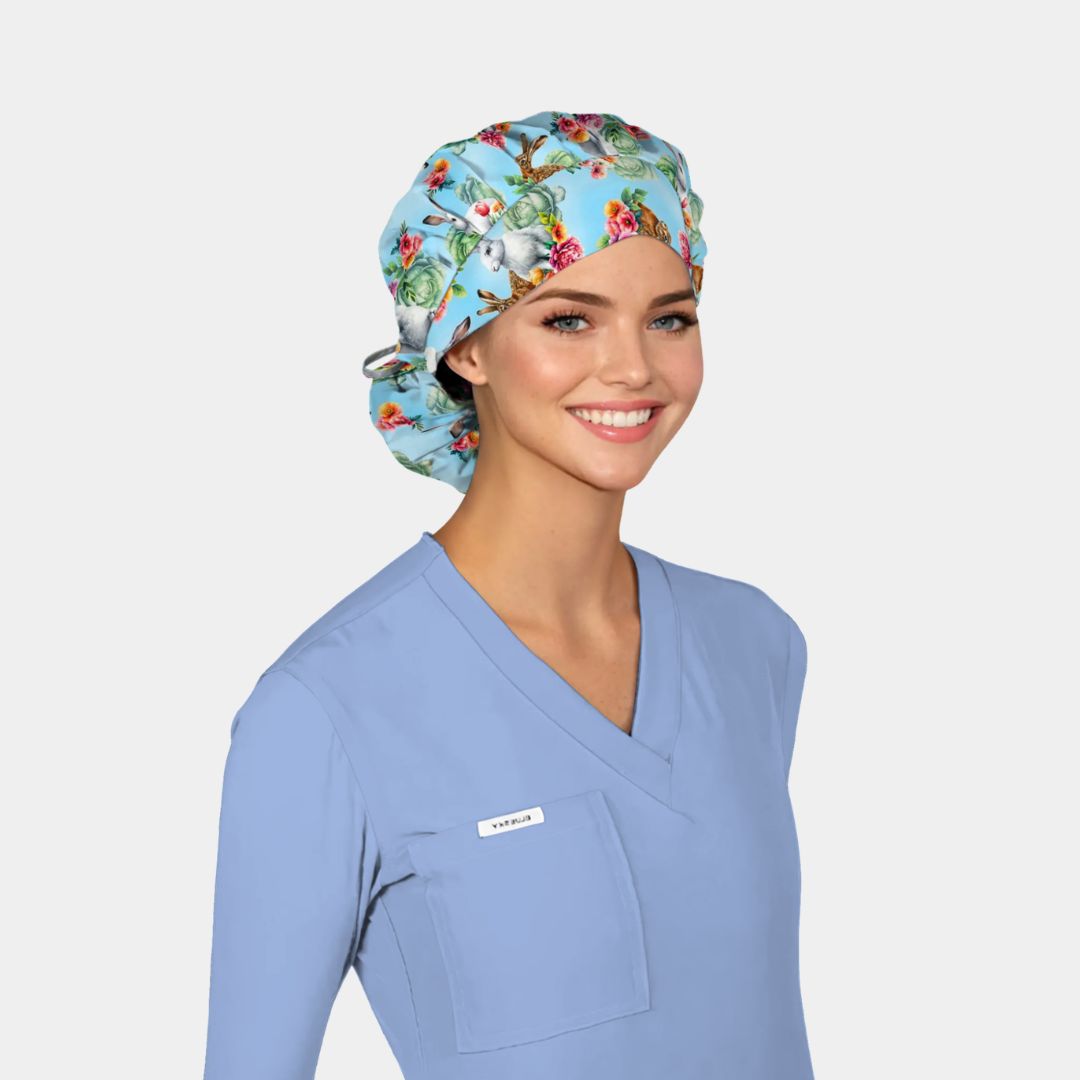 Garden Hop - Poppy Bouffant Surgical Caps