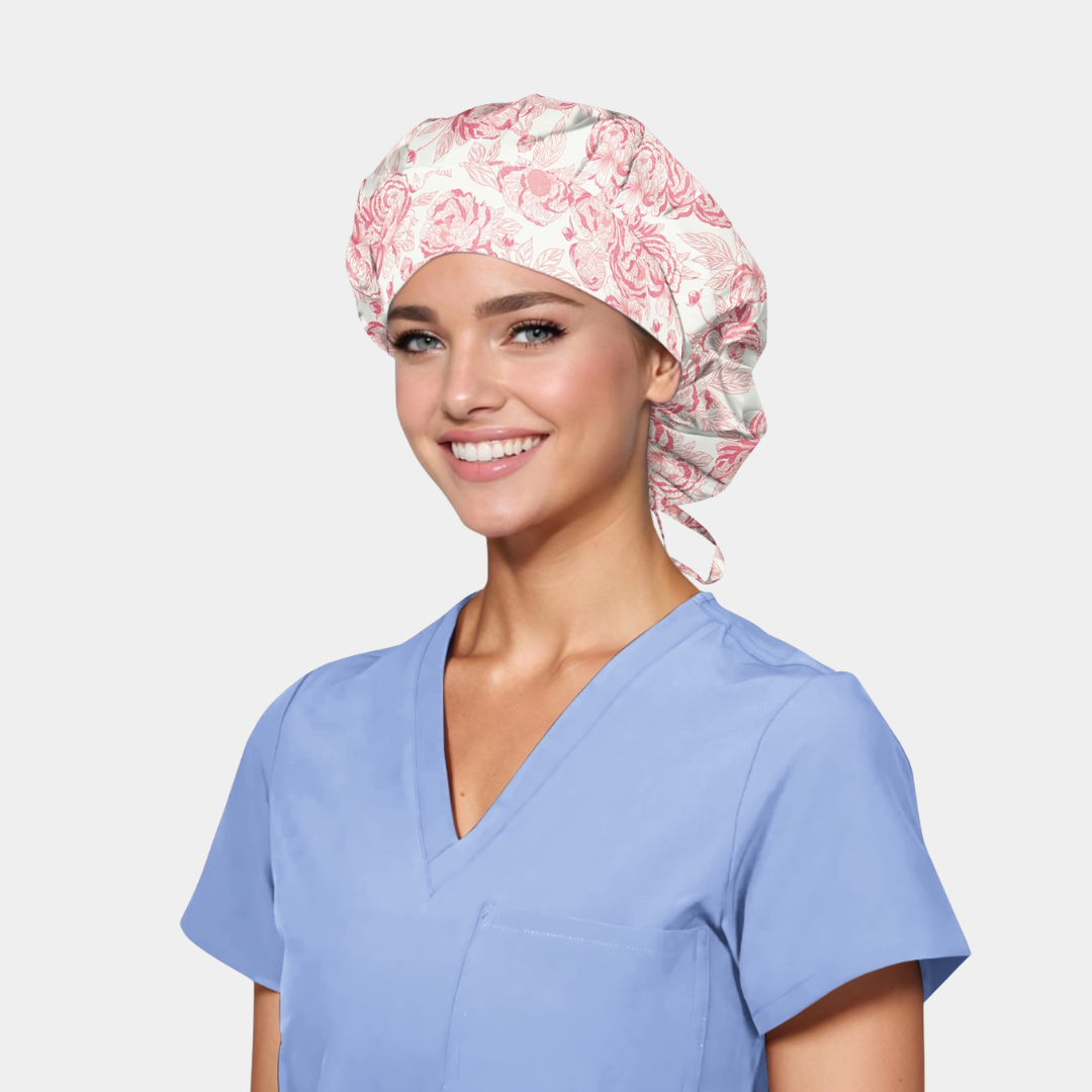 Rosewater Garden Poppy Bouffant Scrub Cap