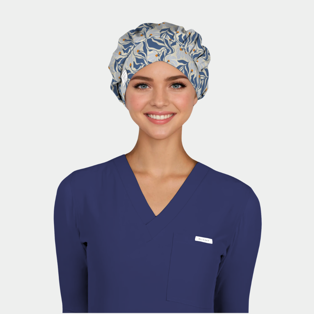 Blue Orchard - Poppy Bouffant Surgical Scrub Hats