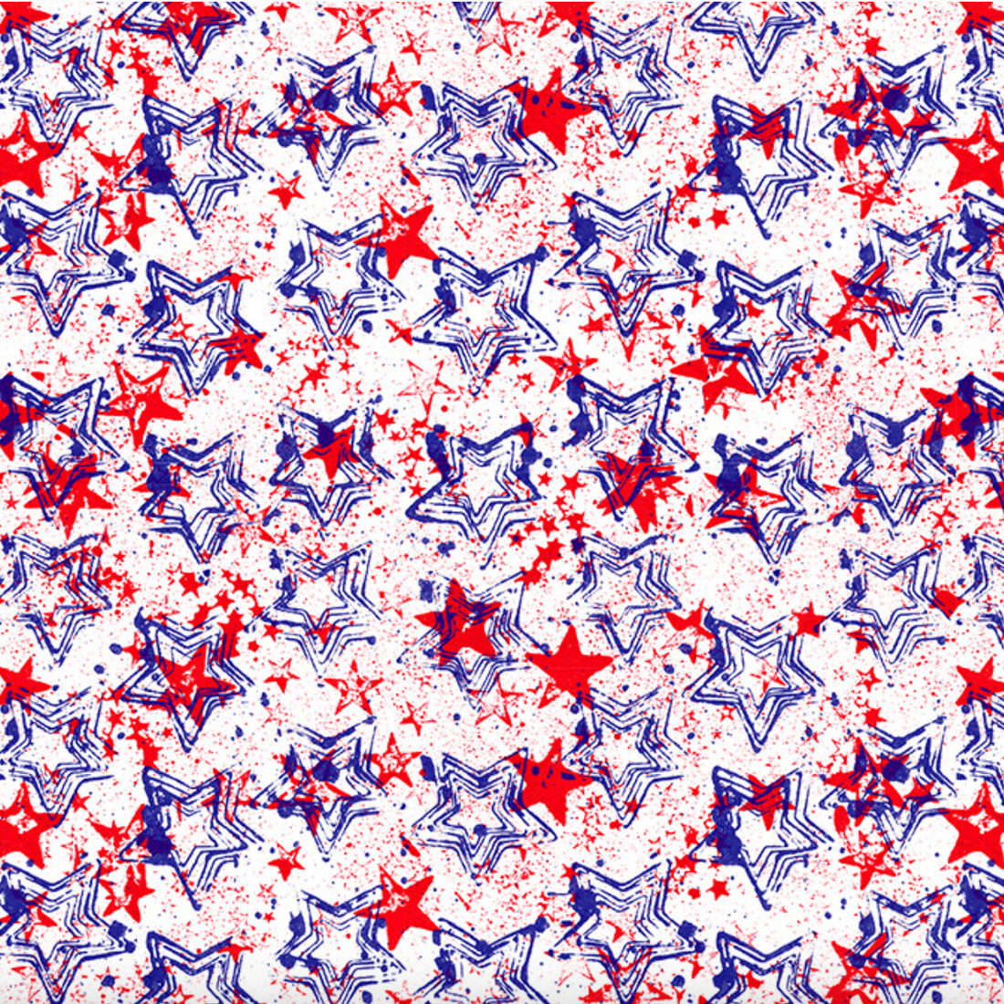 Pattern of red, white, and blue stars on a white background