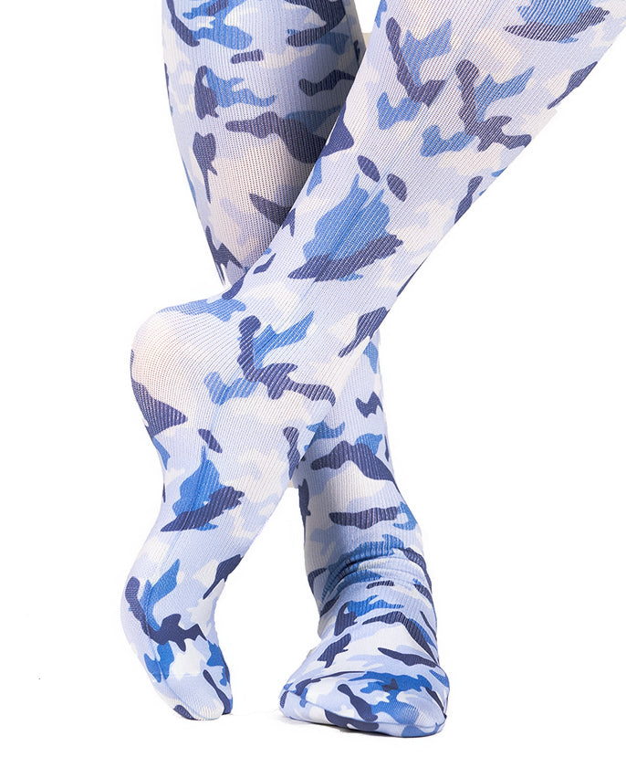 Blue Camo Bliss - Compression Scrubs Socks